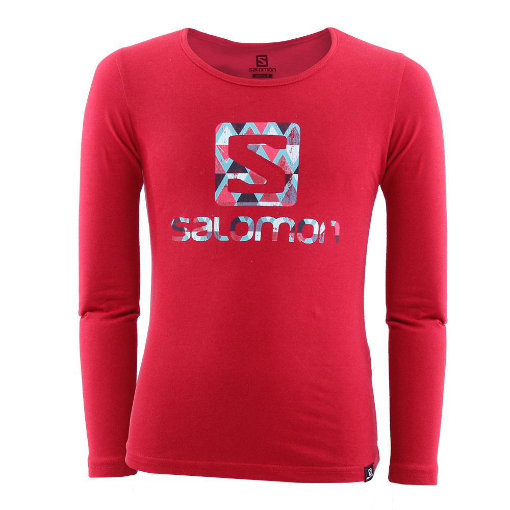 T-Shirts Salomon Enfant Rouge - Salomon SWAZI LS G - France (3981-XNVYA)